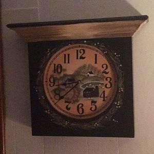 Primitive wall clock. Battery operated.